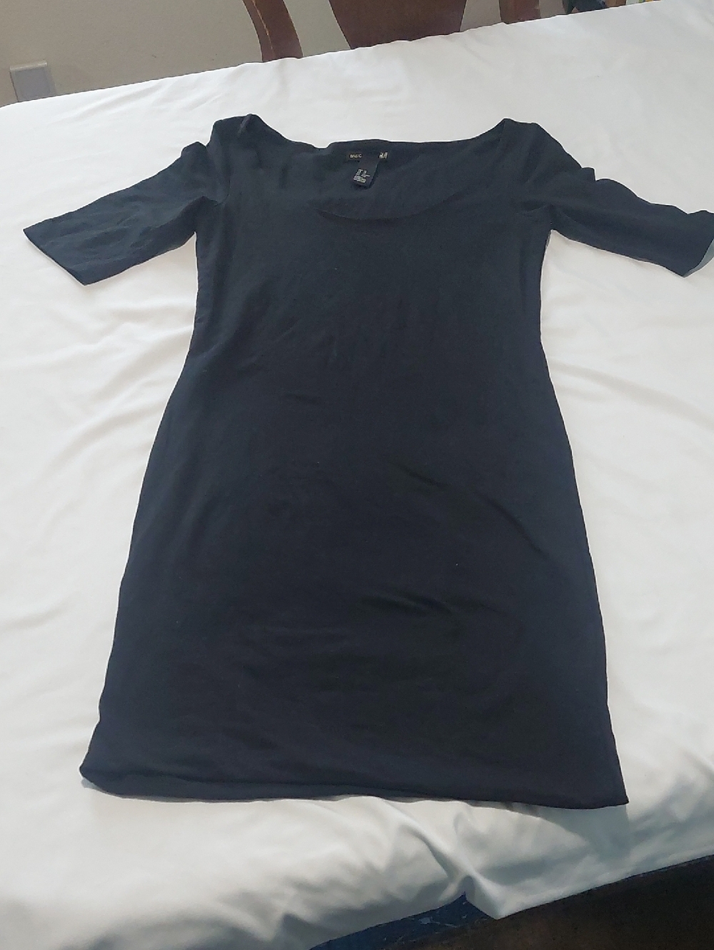 H&M Black Mini Scoop Neck Dress.Size XS